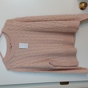 1 State, Women's Sepia Rose XL Cable Knit Sweater